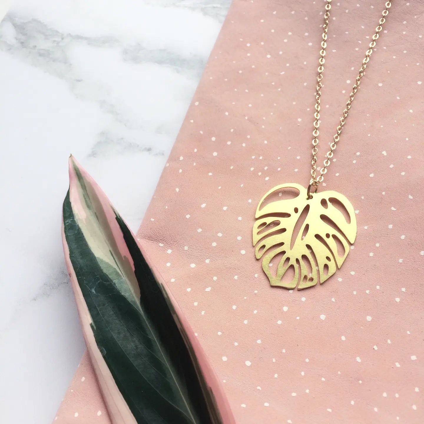 Monstera Leaf Necklace - Gold - THE BRISTOL ARTISAN