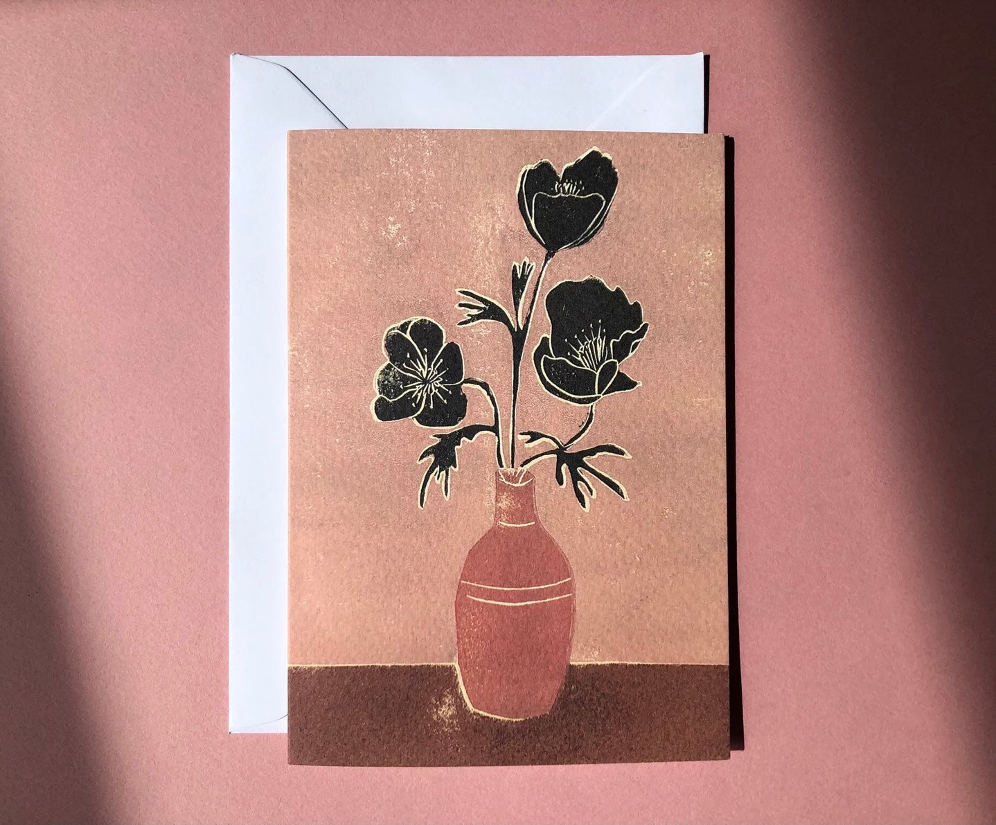 Pink vase card - THE BRISTOL ARTISAN