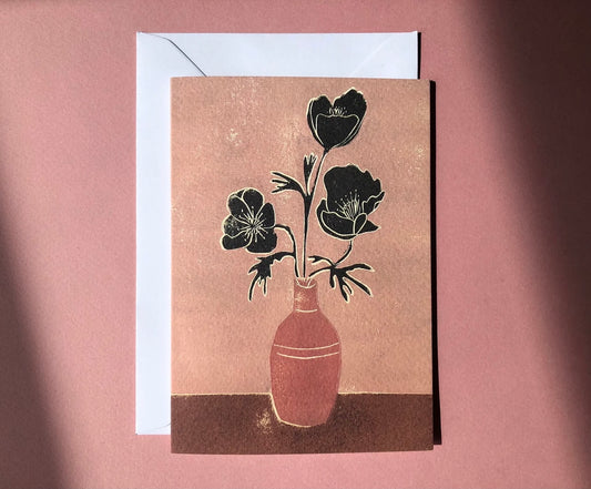 Pink vase card - THE BRISTOL ARTISAN