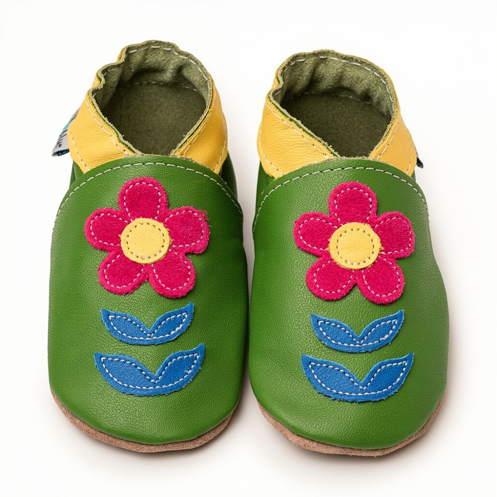 Baby Leather Shoes - Briony Lime - THE BRISTOL ARTISAN