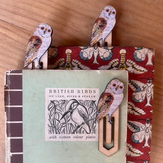 Barn Owl Sustainable Birch Paperclip Bookmark - THE BRISTOL ARTISAN