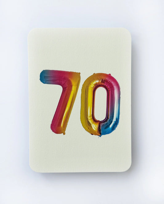 Birthday Balloon No. 70 Card - THE BRISTOL ARTISAN