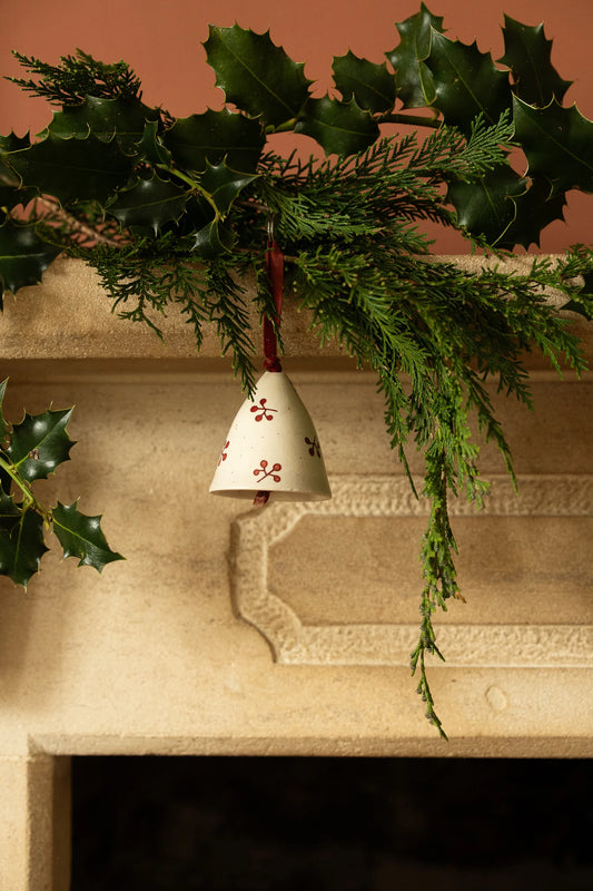 Botanic Ceramic Hand Painted Hanging Bell - Berry - THE BRISTOL ARTISAN
