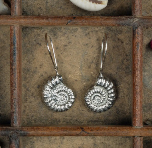 Ammonite Drop Earrings - THE BRISTOL ARTISAN
