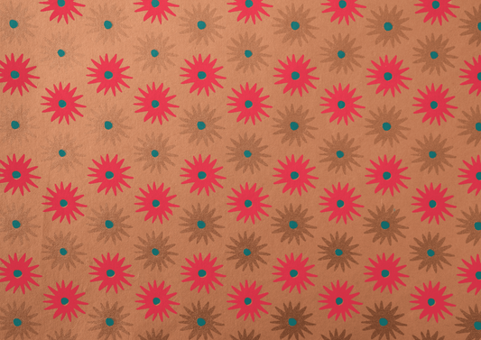 Copper Bloom Screen Printed Christmas Gift Wrap - THE BRISTOL ARTISAN