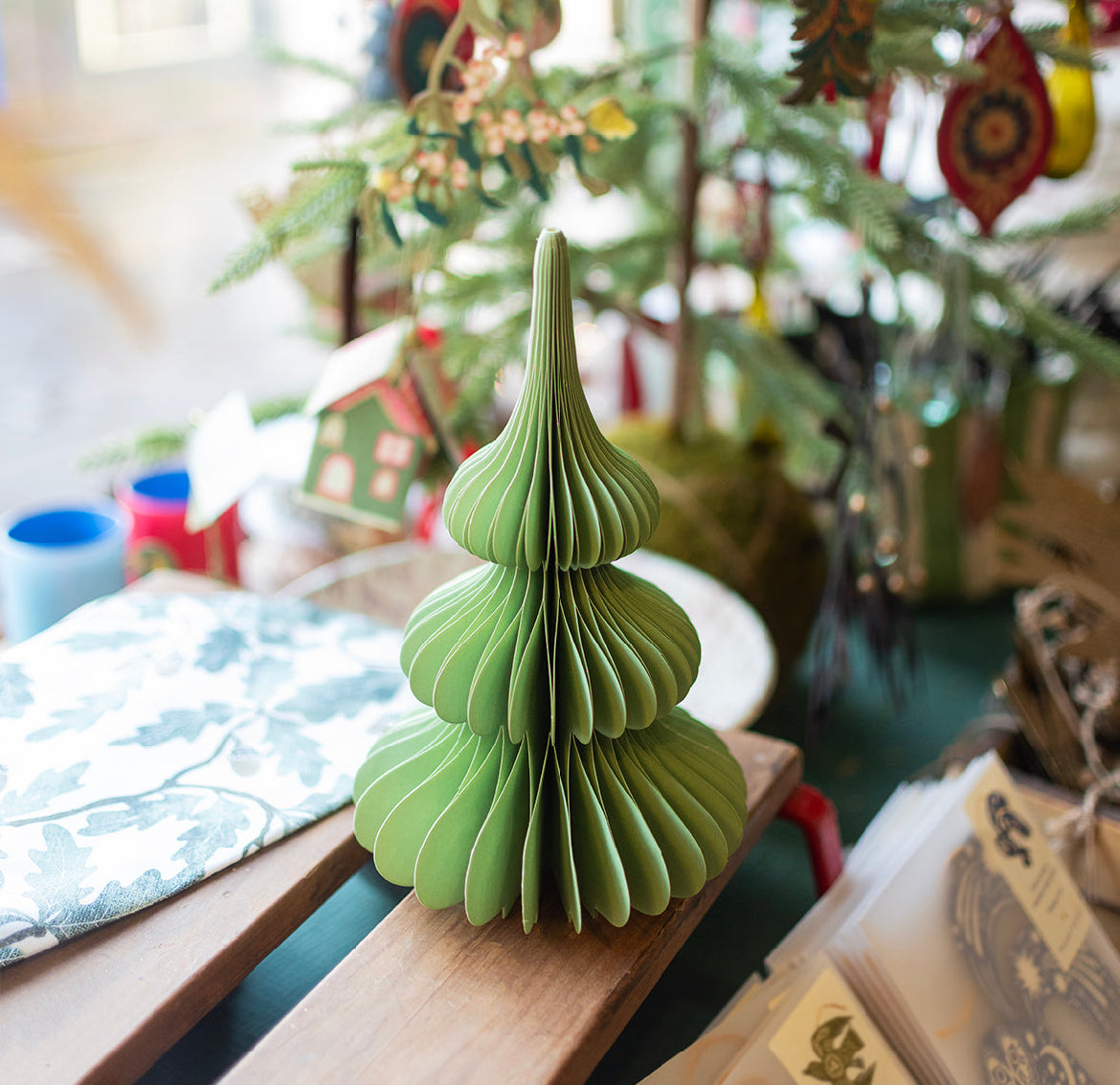 Honeycomb paper tree decoration - Spruce - THE BRISTOL ARTISAN