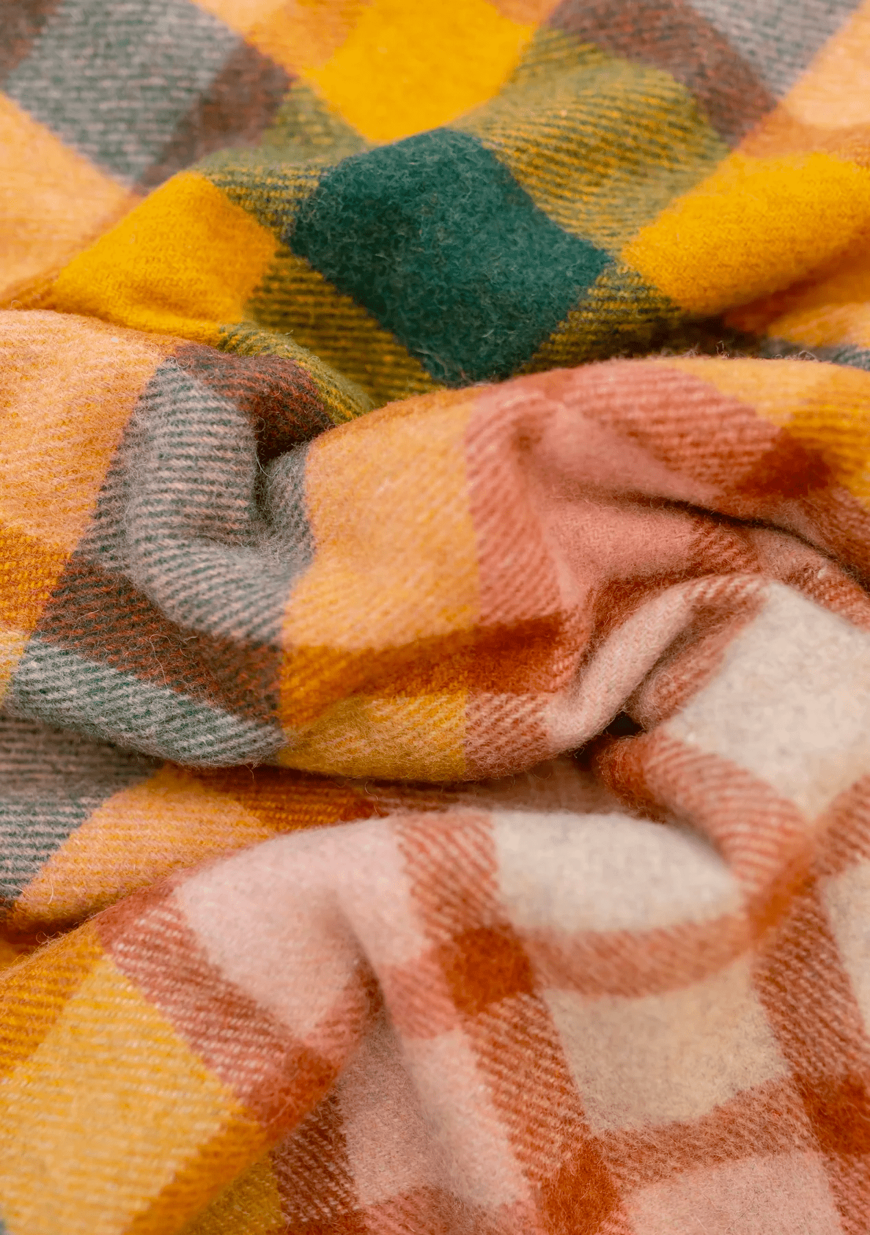 Recycled Wool Blanket in Green Gingham - The Bristol Artisan Handmade Sustainable Gifts and Homewares.