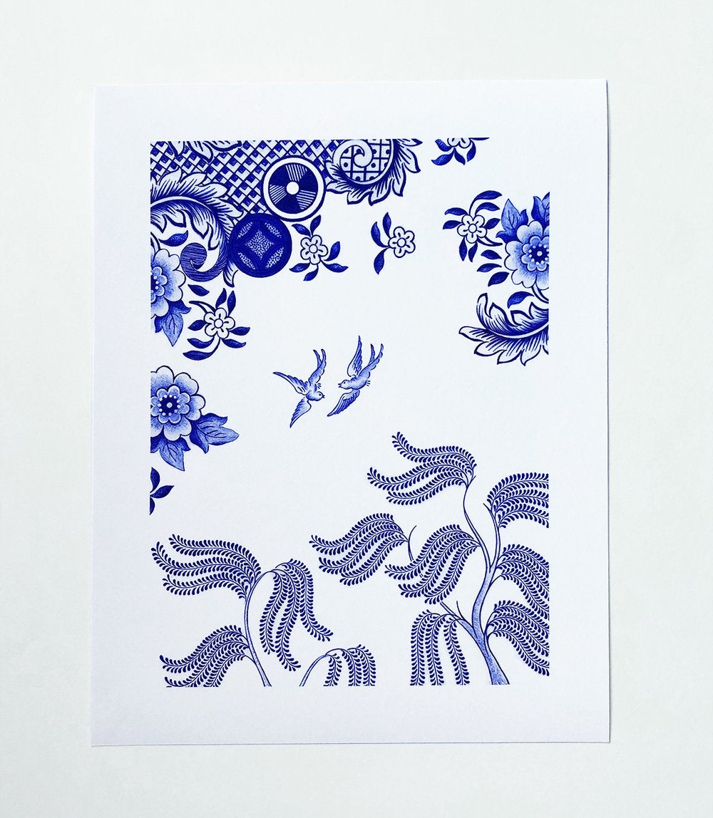 Willow Bird A3 Print by DINAH Paper& Clay - The Bristol Artisan Handmade Sustainable Gifts and Homewares.