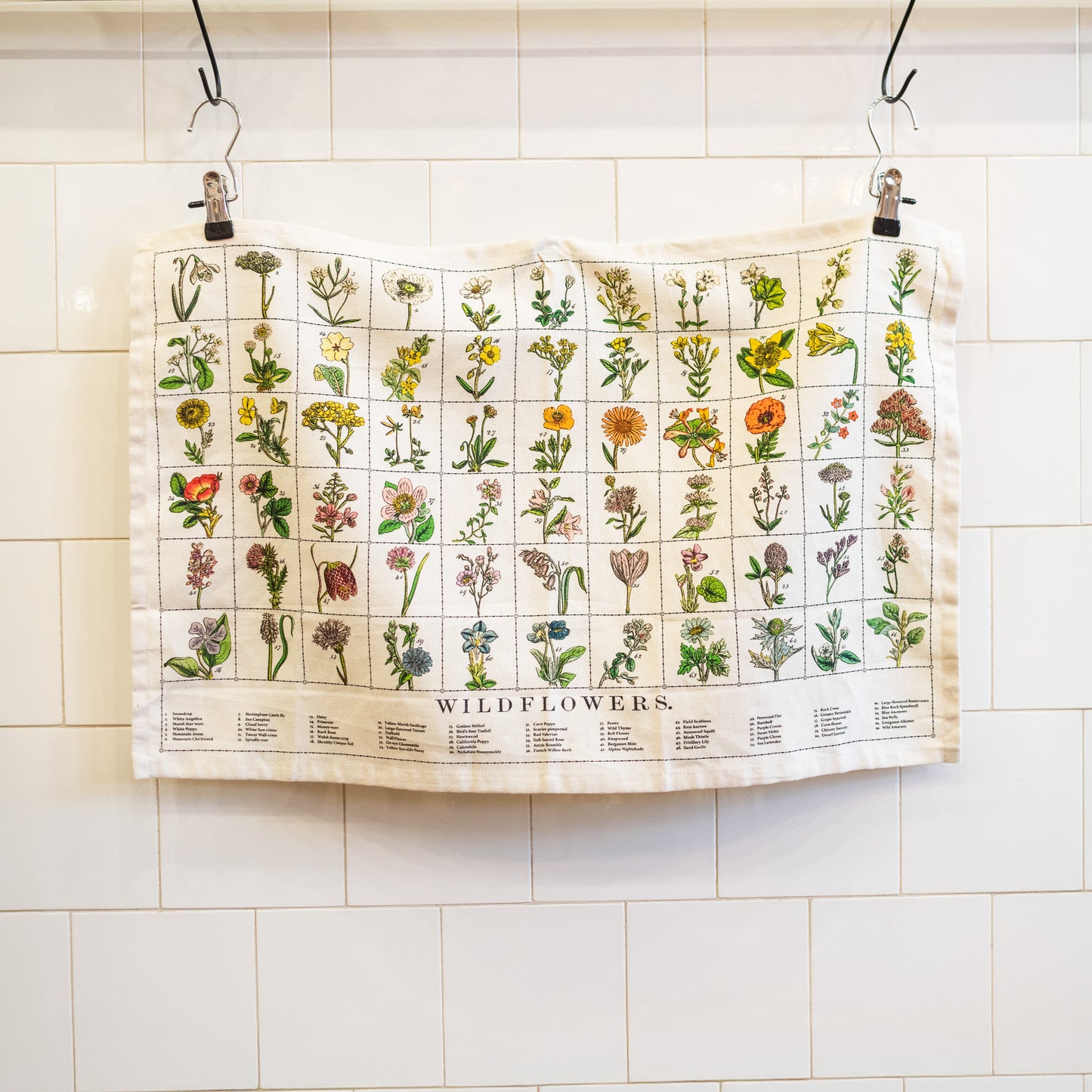 Organic Cotton Tea Towel - Wildflowers - THE BRISTOL ARTISAN
