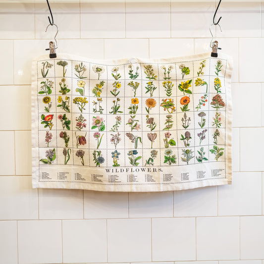 Organic Cotton Tea Towel - Wildflowers - THE BRISTOL ARTISAN