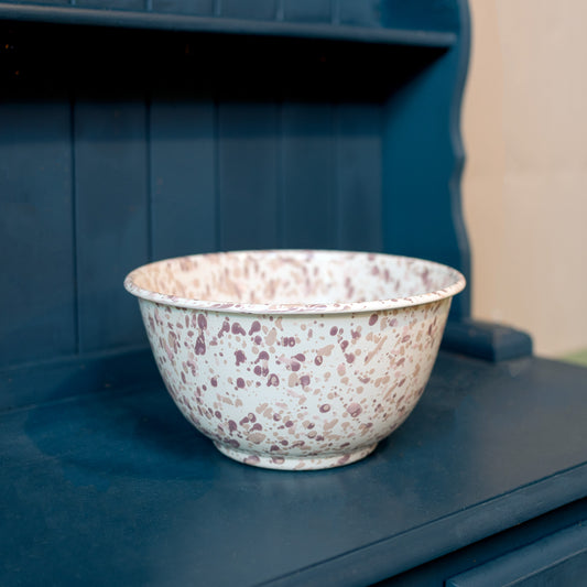 Pink Splatter Enamel Salad Bowl - THE BRISTOL ARTISAN