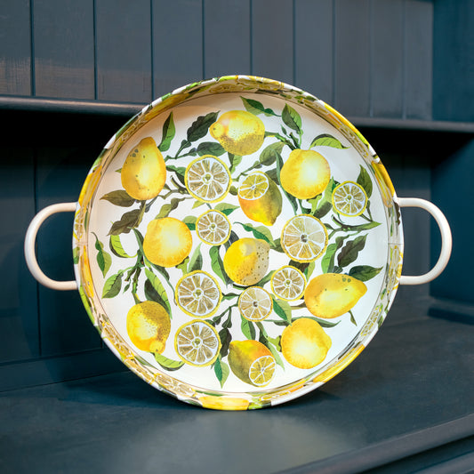 Large Lemons Tin Tray with Handles - THE BRISTOL ARTISAN