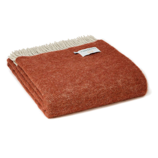 Dartmoor Reversible Wool Blanket with Fringe - THE BRISTOL ARTISAN