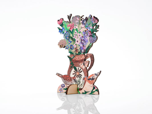 Summer Blooms Card with Birch Keepsake and Stand - THE BRISTOL ARTISAN