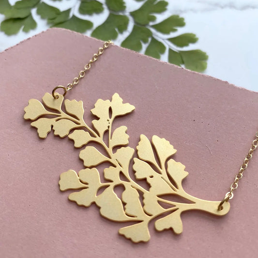 Maidenhair Fern Statement Necklace - THE BRISTOL ARTISAN