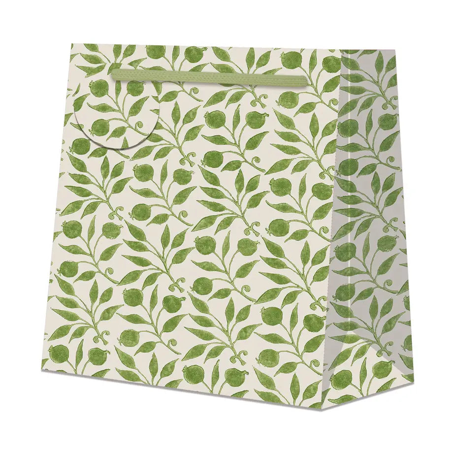 William Morris Gift Bag Small Square - Green Leaves - THE BRISTOL ARTISAN