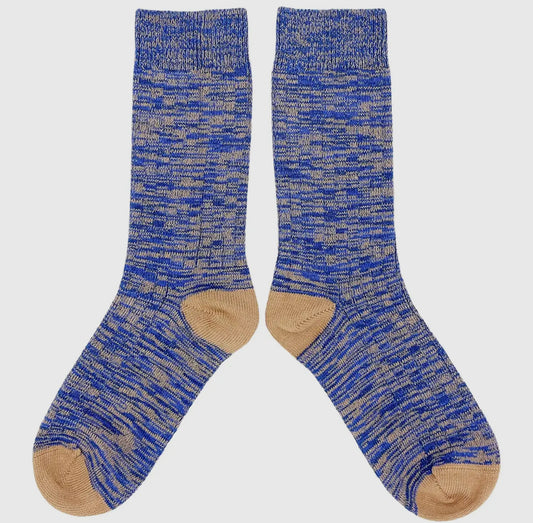 Unisex organic cotton socks - blue marl - THE BRISTOL ARTISAN
