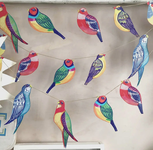 Nursery Room Colourful Bird Garland Mobile - THE BRISTOL ARTISAN