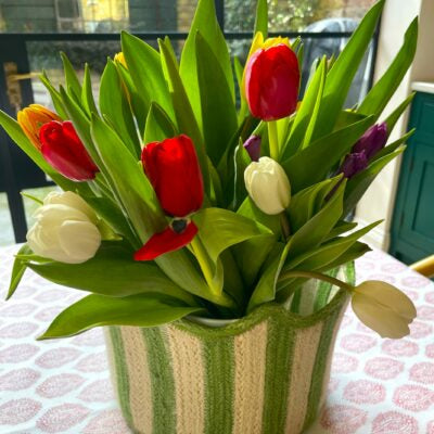 Tulip Basket - green - THE BRISTOL ARTISAN