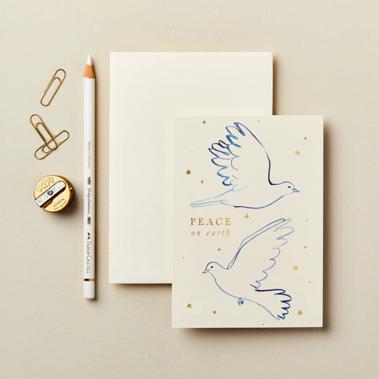 Doves ‘ Peace on Earth’ Christmas Card - THE BRISTOL ARTISAN