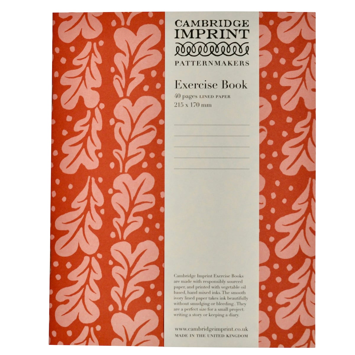 Exercise Book (Lined) - Quercus Pomegranate - THE BRISTOL ARTISAN