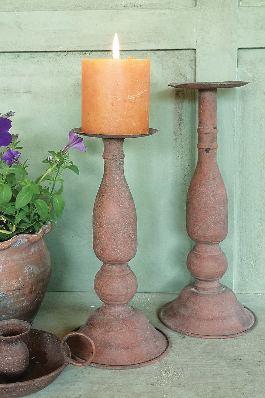 Pillar Candle Holder - Vintage Rust - THE BRISTOL ARTISAN
