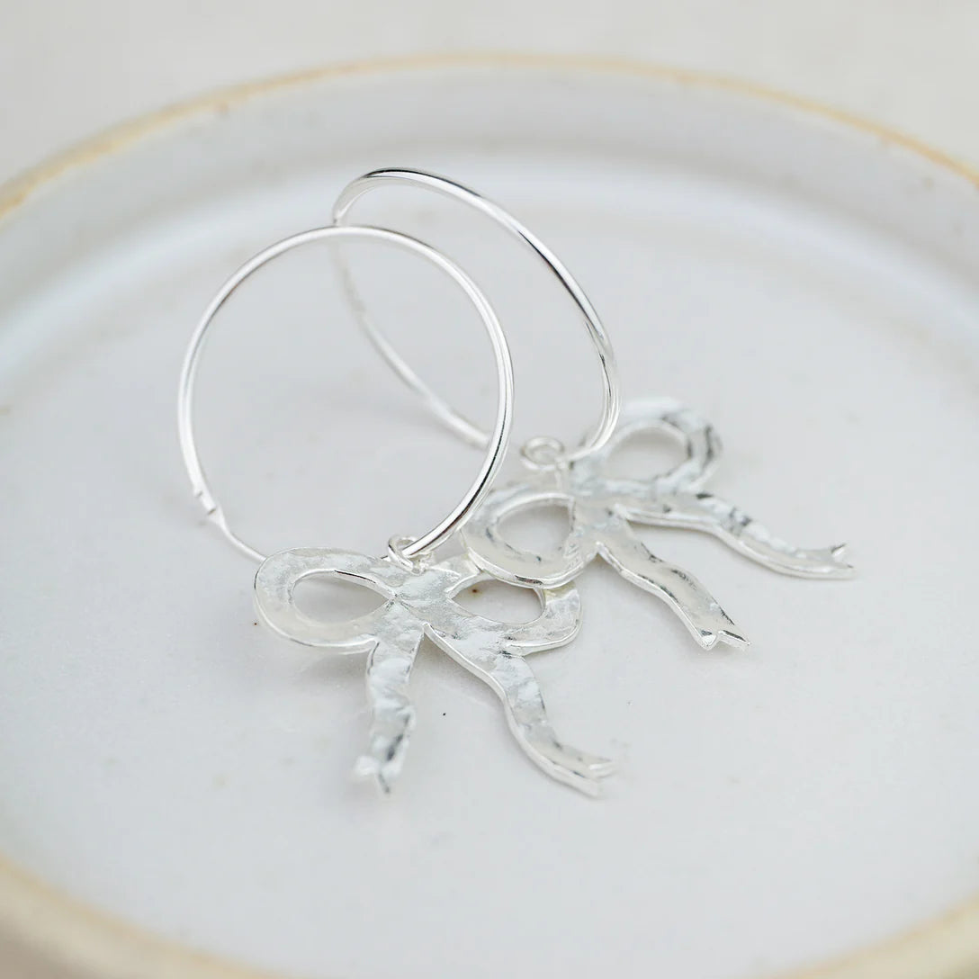 Sterling Silver Bow Hoops - THE BRISTOL ARTISAN