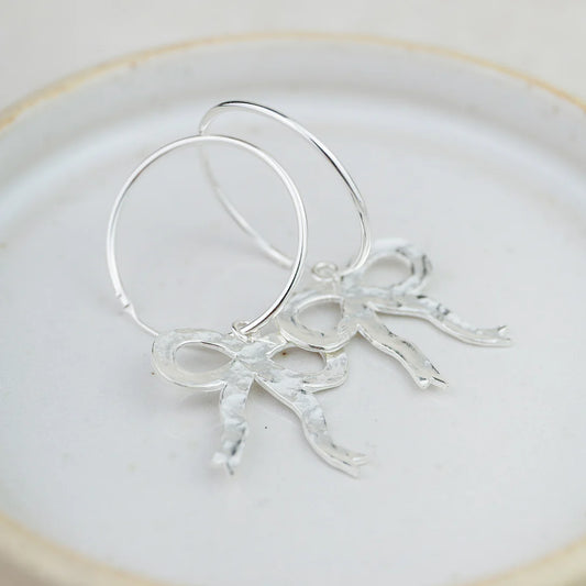 Sterling Silver Bow Hoops - THE BRISTOL ARTISAN