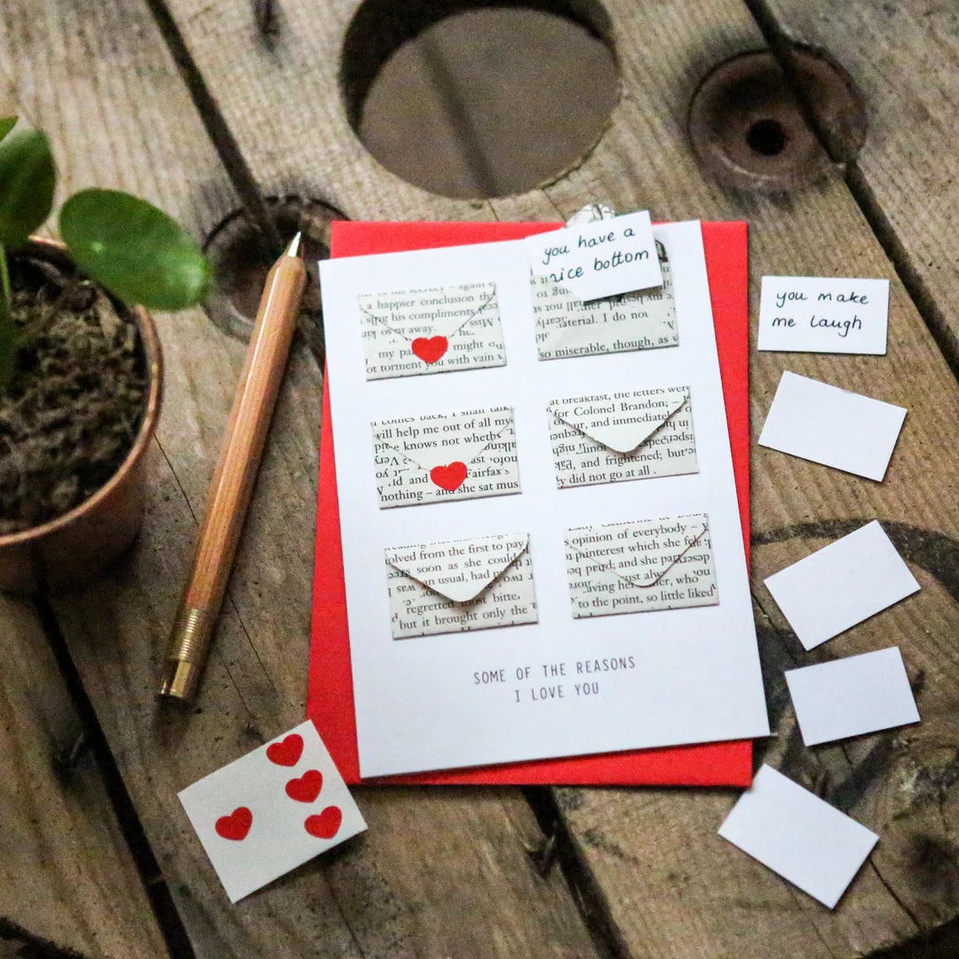 Six Love Note Mini Envelope Card - THE BRISTOL ARTISAN