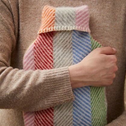 Rainbow Stripe Hot Water Bottle Cover & Bottle - THE BRISTOL ARTISAN