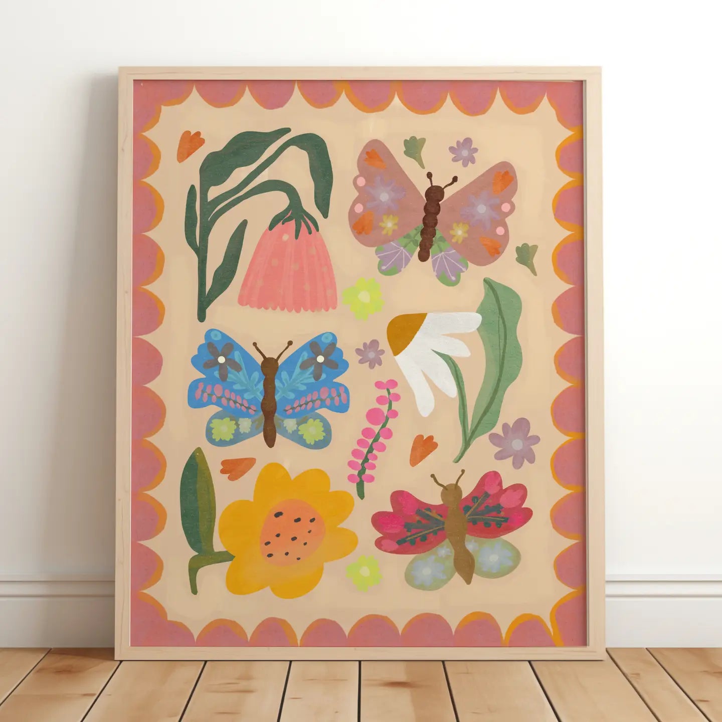 Flowers and Butterflies A3 Print - THE BRISTOL ARTISAN