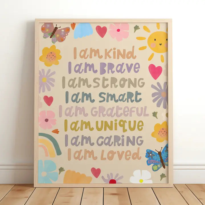 Flowers and Butterflies Affirmations A3 Print - THE BRISTOL ARTISAN