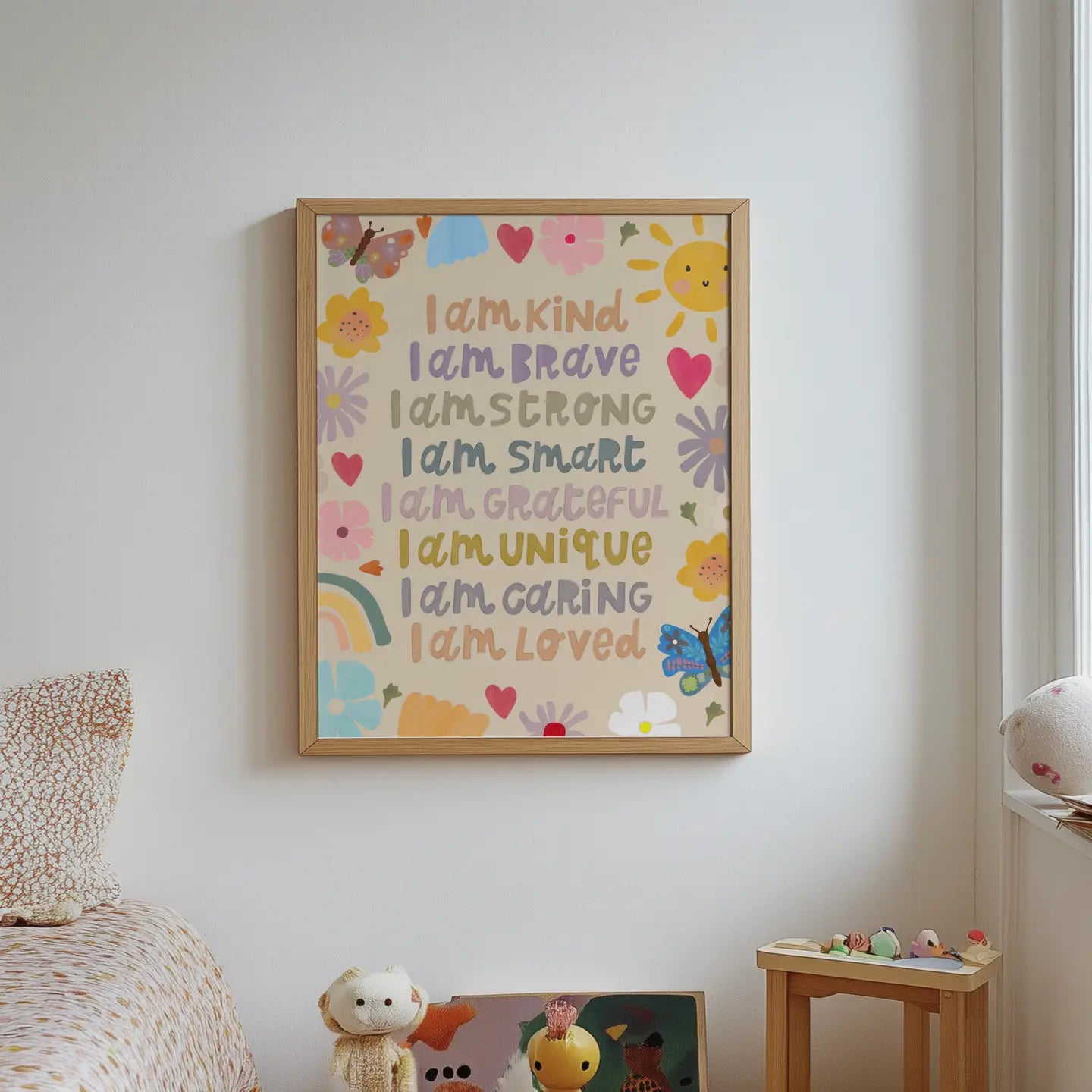 Flowers and Butterflies Affirmations A3 Print - THE BRISTOL ARTISAN