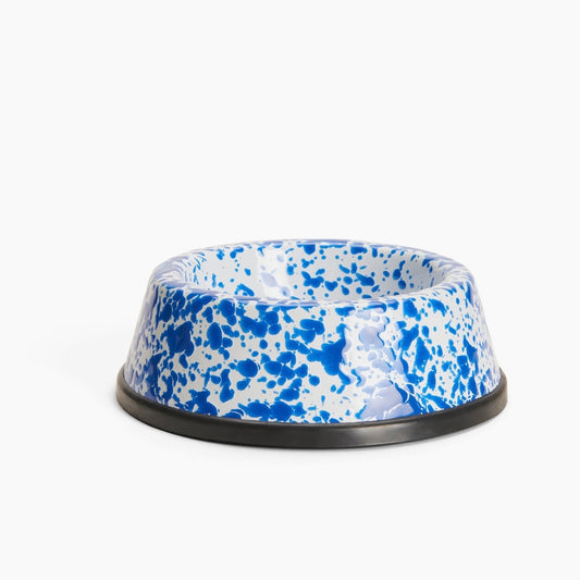 Blue Splatter Enamelware Small Pet Bowl - THE BRISTOL ARTISAN