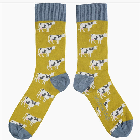 Organic Cotton Crew Socks - Cow - UK 8-11