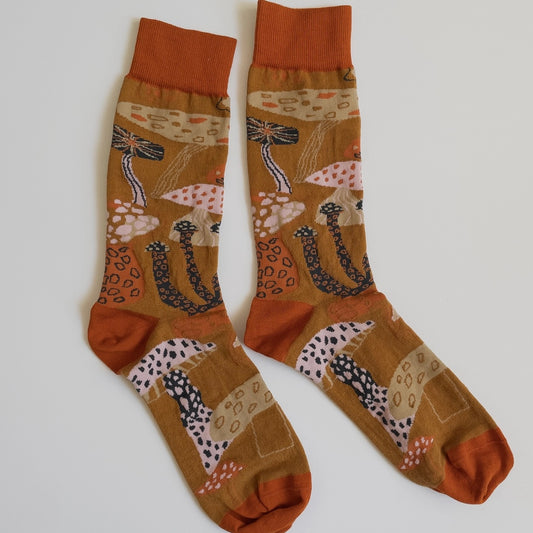 Mushroom Cotton Socks - UK 8-11 - THE BRISTOL ARTISAN