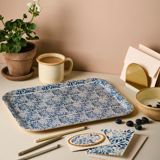 Blue Flora Tray - THE BRISTOL ARTISAN