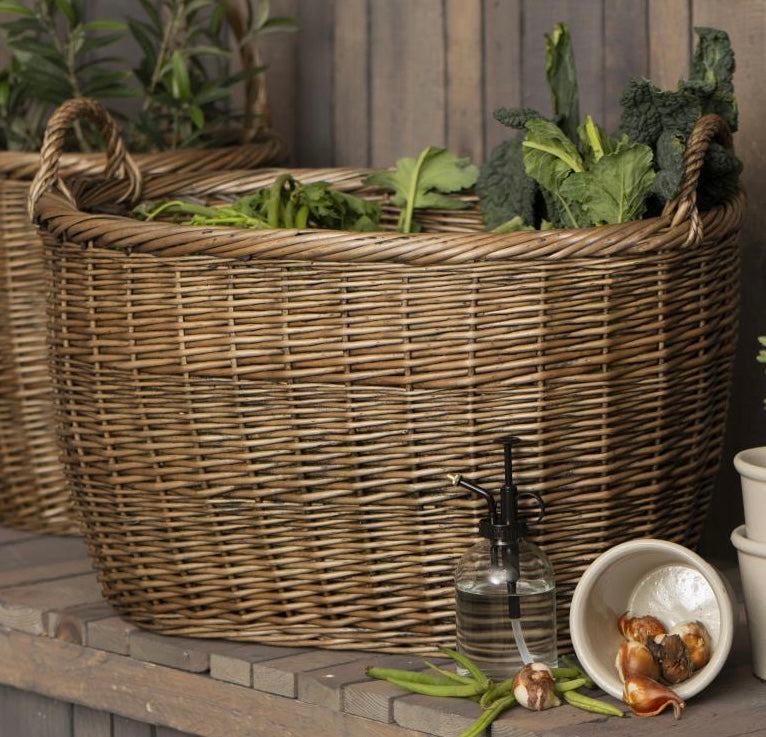 Sale - Extra Large Willow Shopping Storage Basket with Side Handles - THE BRISTOL ARTISAN