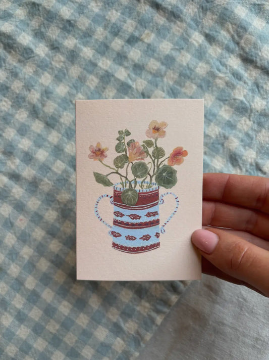 Apricot Nasturtium Mini Card - THE BRISTOL ARTISAN