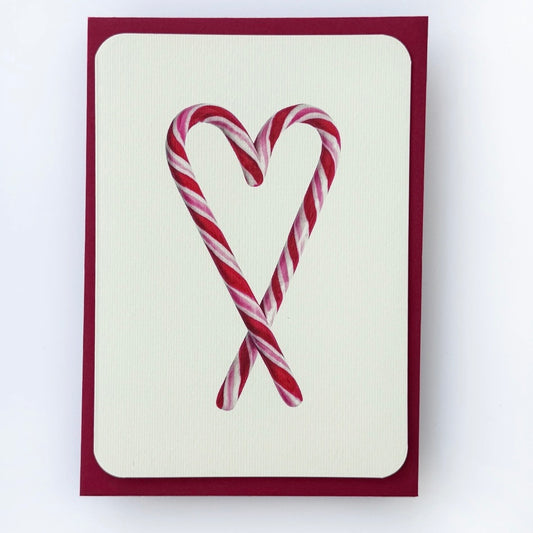 Candy Cane Heart Christmas Card - THE BRISTOL ARTISAN