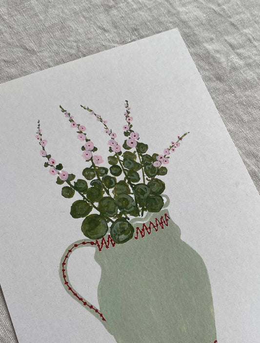 A5 Print - Hollyhocks - THE BRISTOL ARTISAN