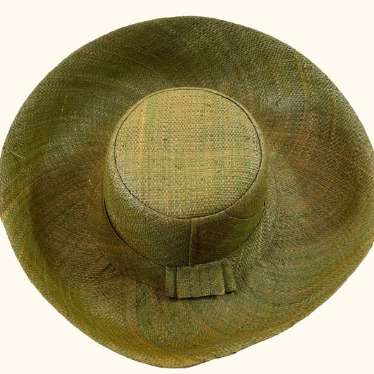 Large Raffia Summer Hat - Khaki - THE BRISTOL ARTISAN
