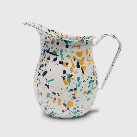 Buttercup Splatterware Enamel Pitcher Jug - THE BRISTOL ARTISAN