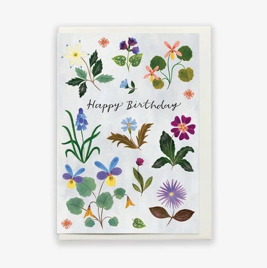 Happy Birthday Floral 3 Card - THE BRISTOL ARTISAN