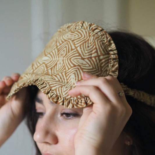Block Print Eye Mask - Antique Gold - THE BRISTOL ARTISAN