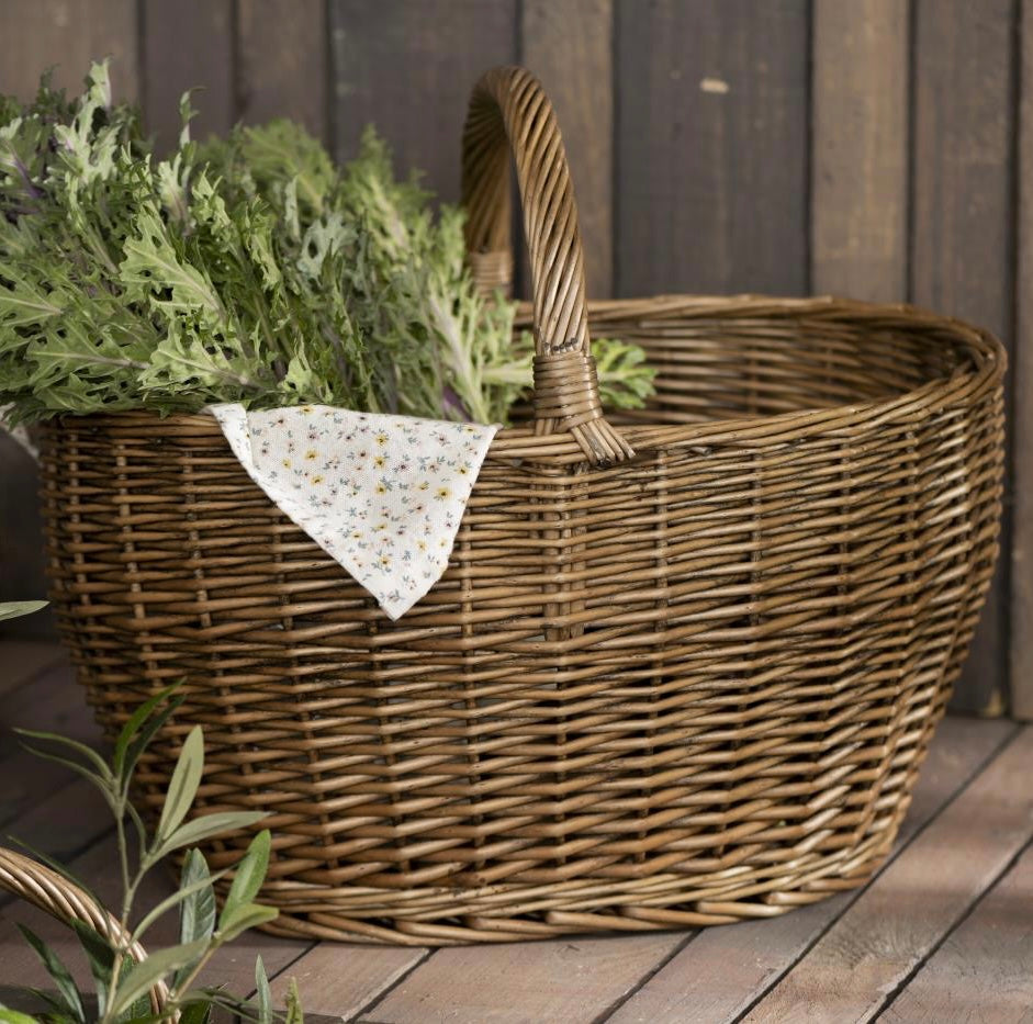 Large Willow Shopping Storage Basket with Handle - THE BRISTOL ARTISAN