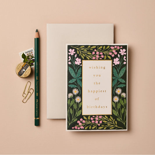 Meadow Border ‘Happiest of Birthdays’ Card - THE BRISTOL ARTISAN