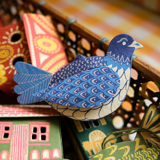 Dove Screen Printed Christmas Decoration - THE BRISTOL ARTISAN