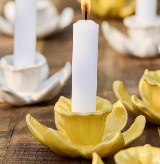 Daffodil Yellow Ceramic Candle Holder - THE BRISTOL ARTISAN