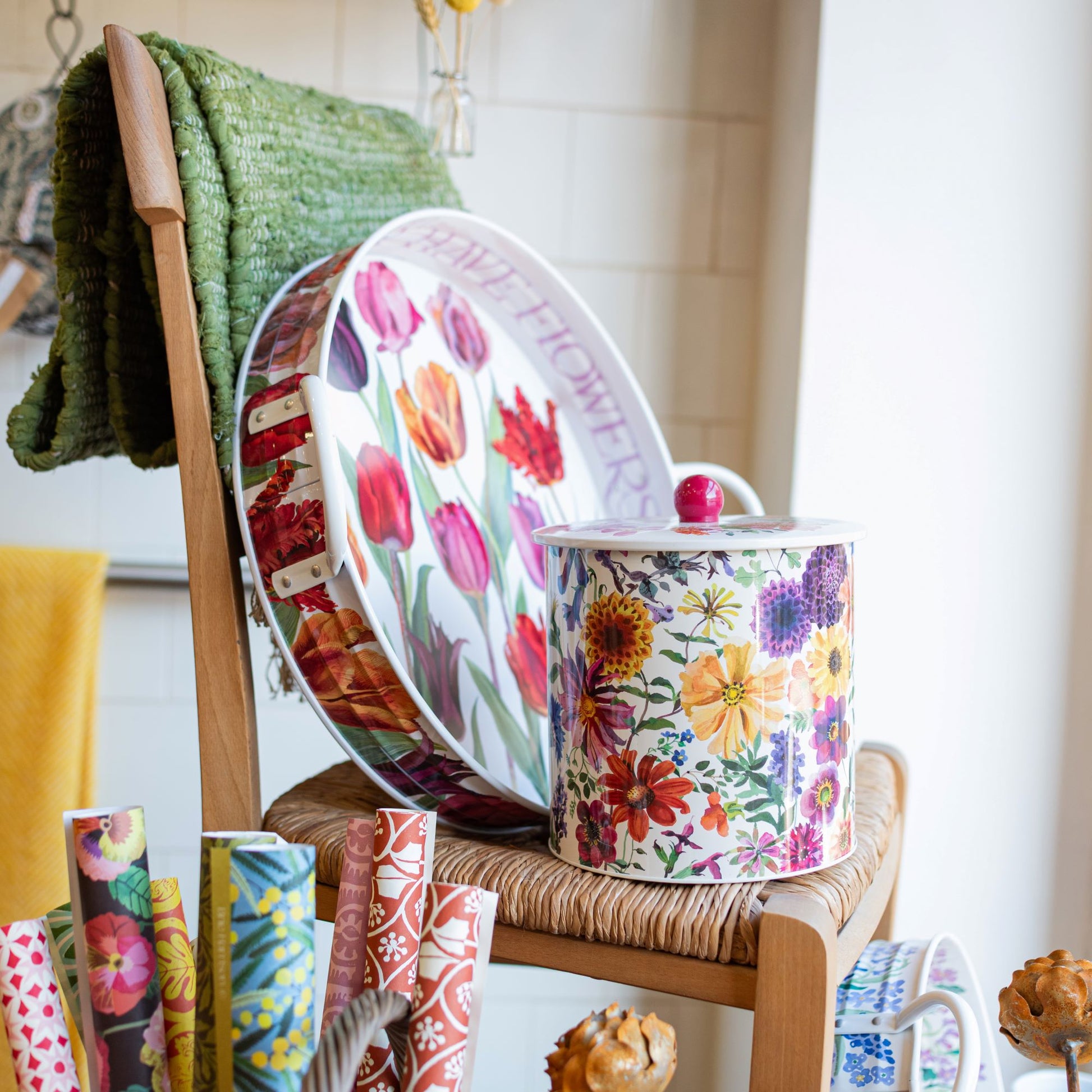 Garden Flowers Tin Biscuit Barrel - THE BRISTOL ARTISAN